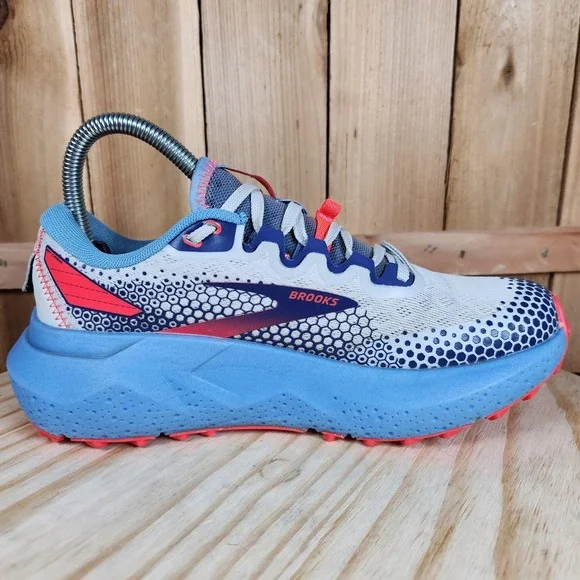 Brooks Women's Blue White Coral Trail Running Shoes - Picture 5 of 13
